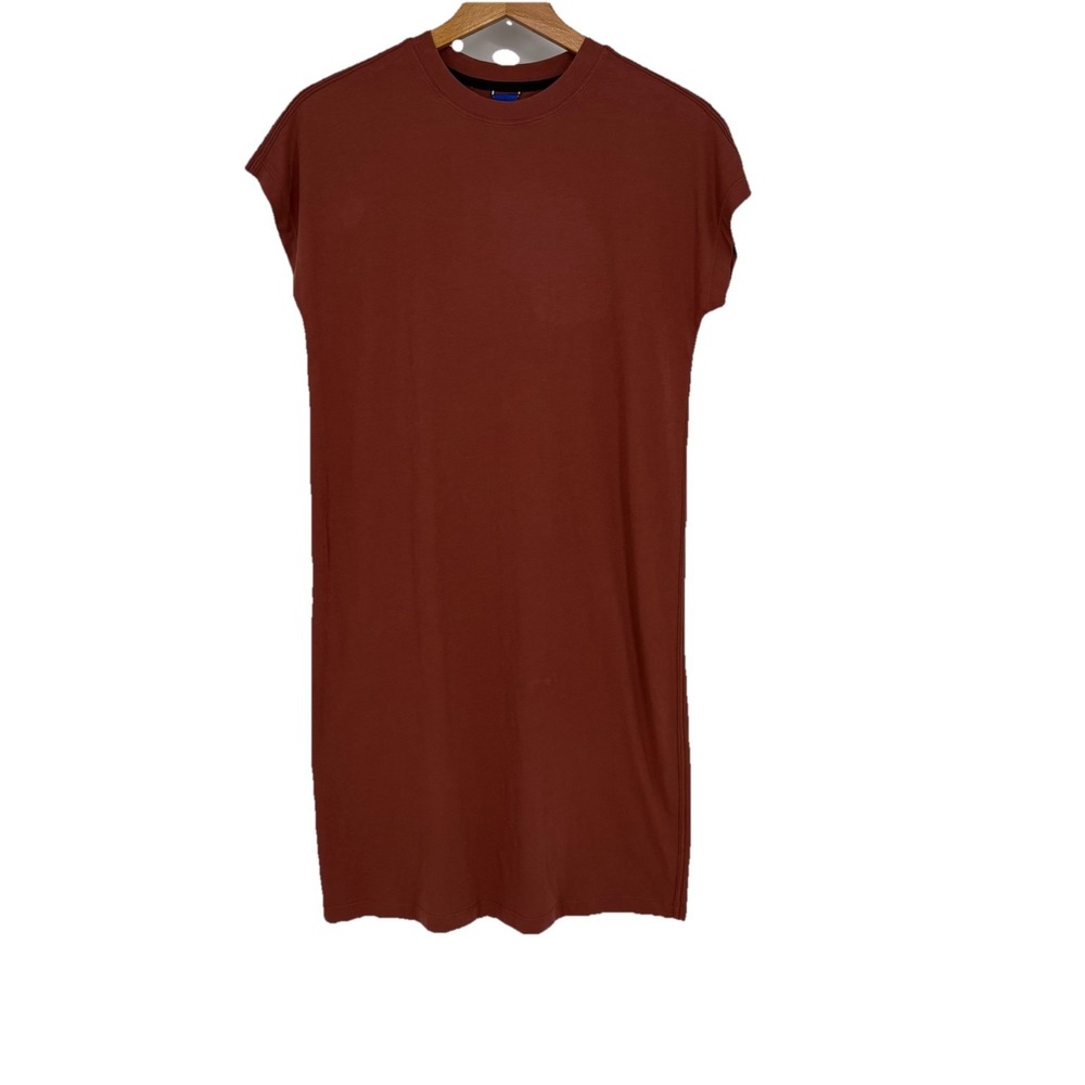 Kit + Ace Womens Pima Cotton T Shirt Dress 4 Dark Pink Cap Sleeves Athleisure
